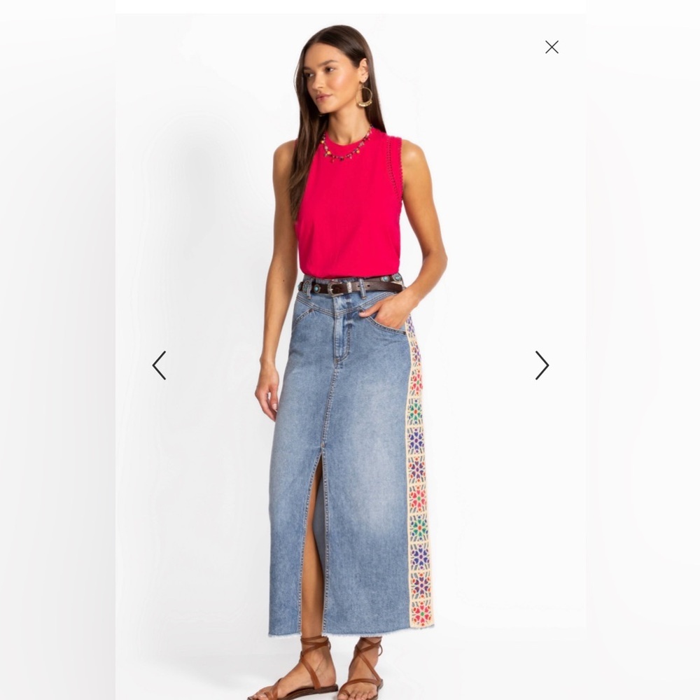 Johnny Was The Denim Skirt $328 - Picture 2 of 13